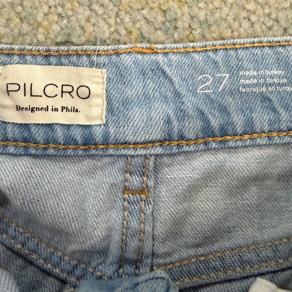 Anthropologie Pilcro The Annie Wide Leg Jeans Light Wash Denim 100% Cotton 27 - Picture 4 of 12